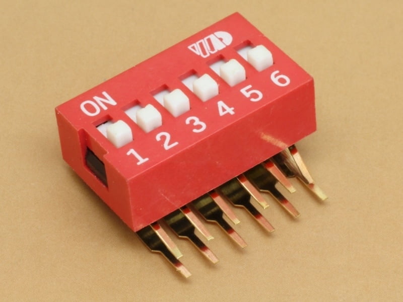 6 Pin 2.54mm DIP switch Right Angle