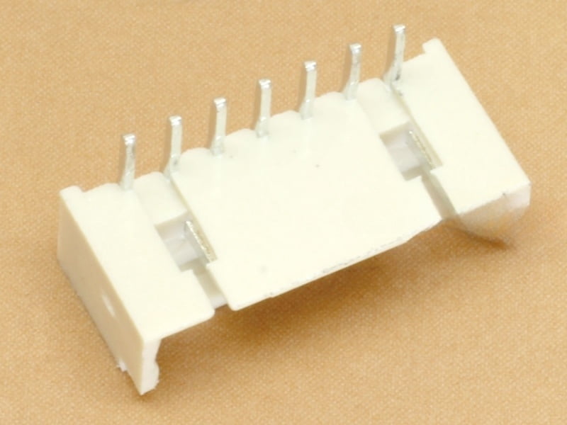 7 pin JST 1.25mm Through Hole Header Horizontal Right Angle