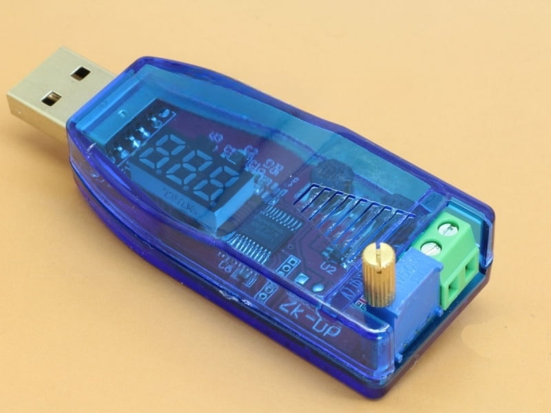 DC-DC Adjustable Power Supply 5V USB to Output 1V-24V Green Display