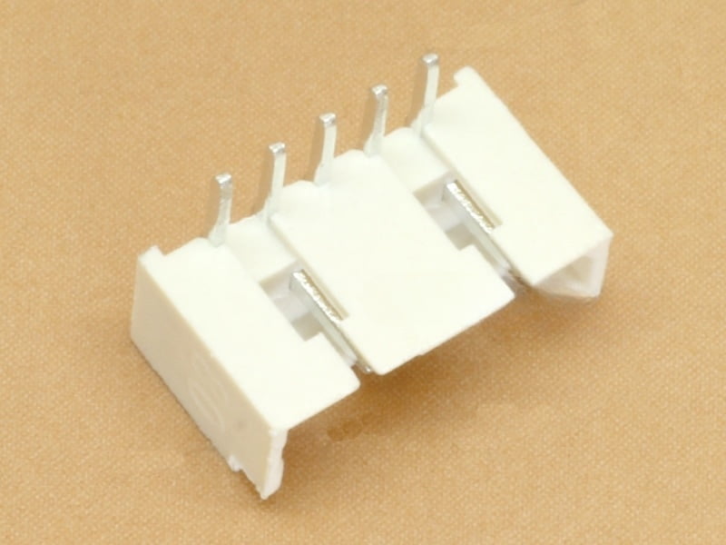 5 pin JST 1.25mm Through Hole Header Horizontal Right Angle
