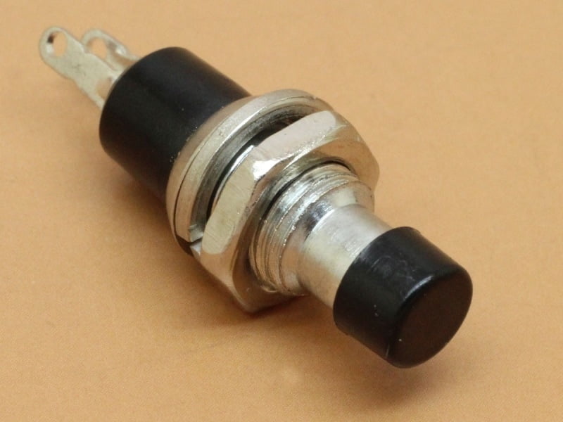 Black Push Button Switch 7mm Momentary Push to ON