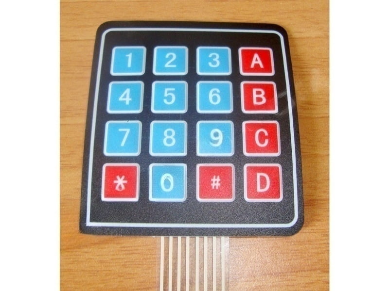 Matrix Keypad 4x4, Membrane type, Self Adhesive