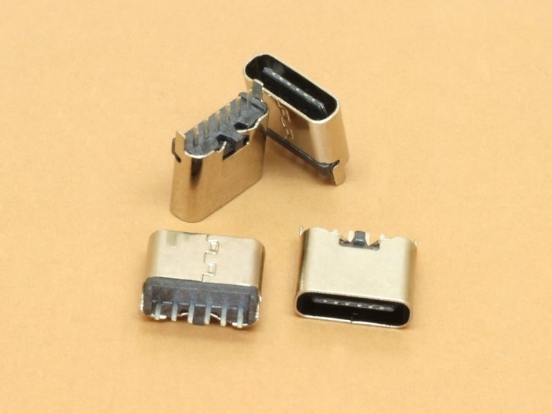 USB Type-C 3.1 Female 6pin for Power/Charging - Reversible - Vertical