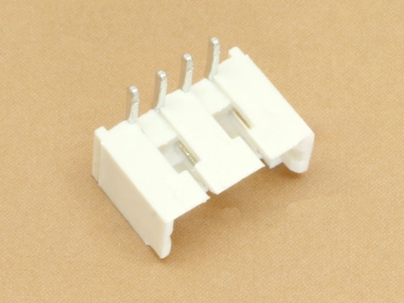 4 pin JST 1.25mm Through Hole Header Horizontal Right Angle