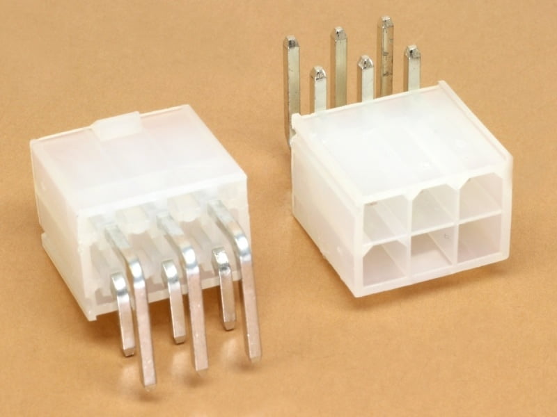 6P 2x3 Minifit 4.2mm Right Angle Female PCB Header