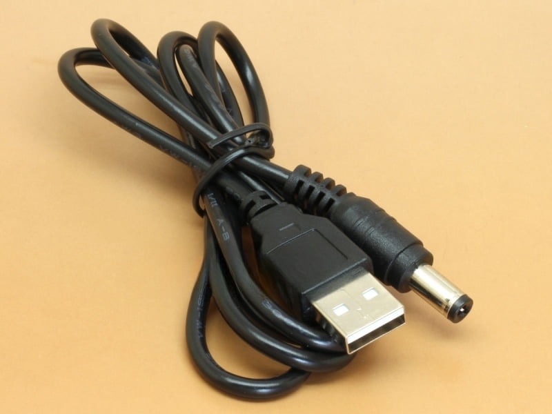 USB to DC Plug 5.5x2.1mm Cable