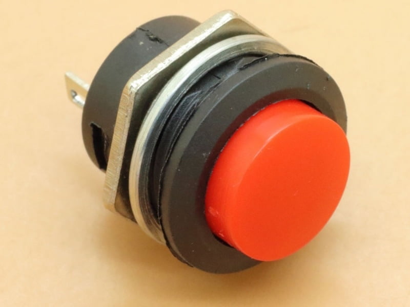 Red Push to ON Momentary Switch Panel Mount 16mm R13-507