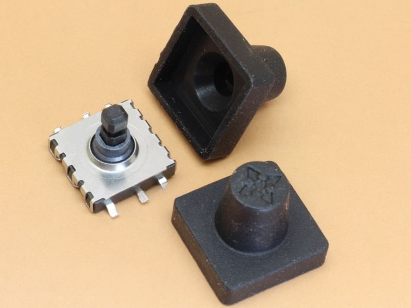 Black Rubber Cap for 10x10x9mm 5 Pin Switch