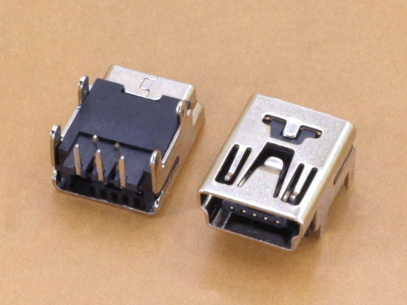 Mini USB-B Through Hole Connector Right Angle 5P