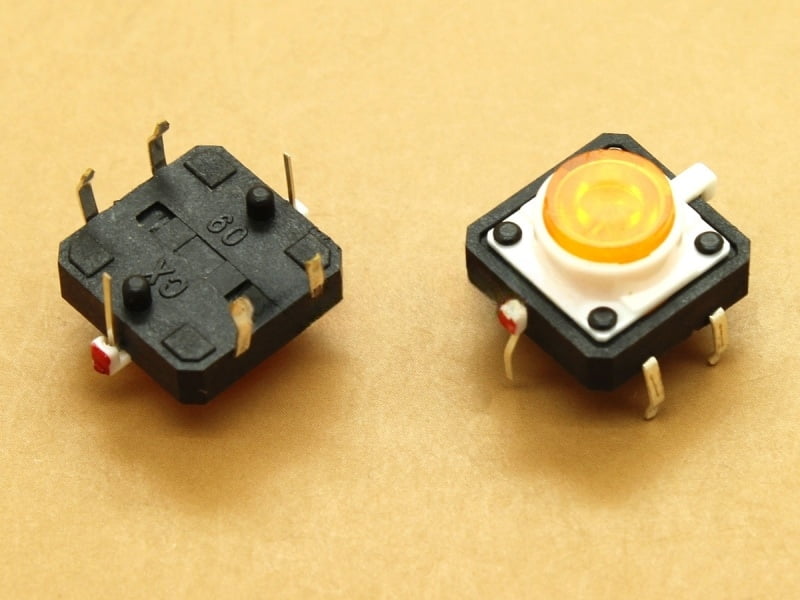 Switch with Yellow LED 12x12x7.3mm