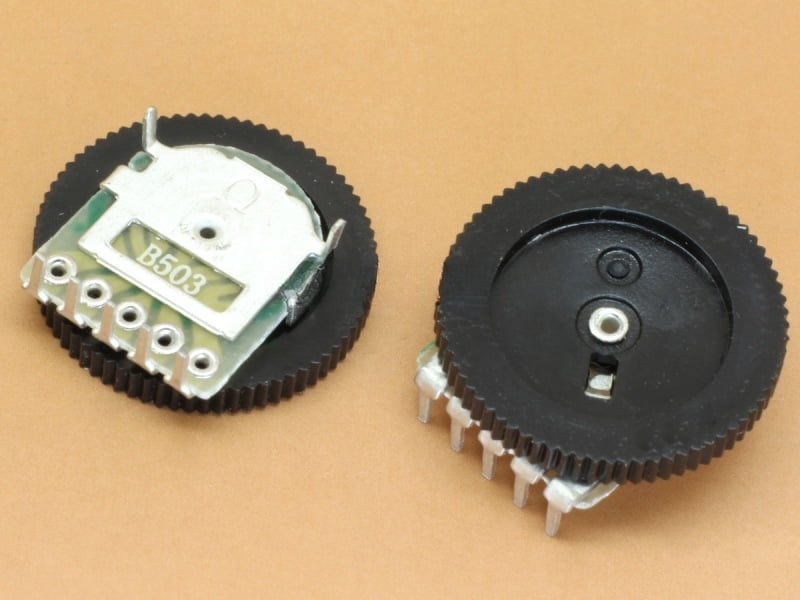 50K Stereo Round Dial Potentiometer 5P 16mm