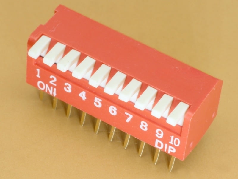 10 Pin 2.54mm DIP switch R/A Piano Type