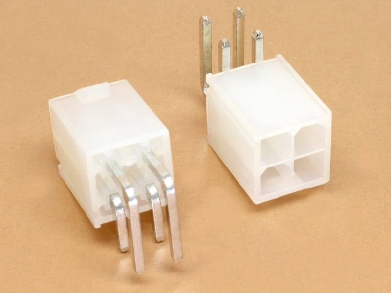 4P 2x2 Minifit 4.2mm Right Angle Female PCB Header