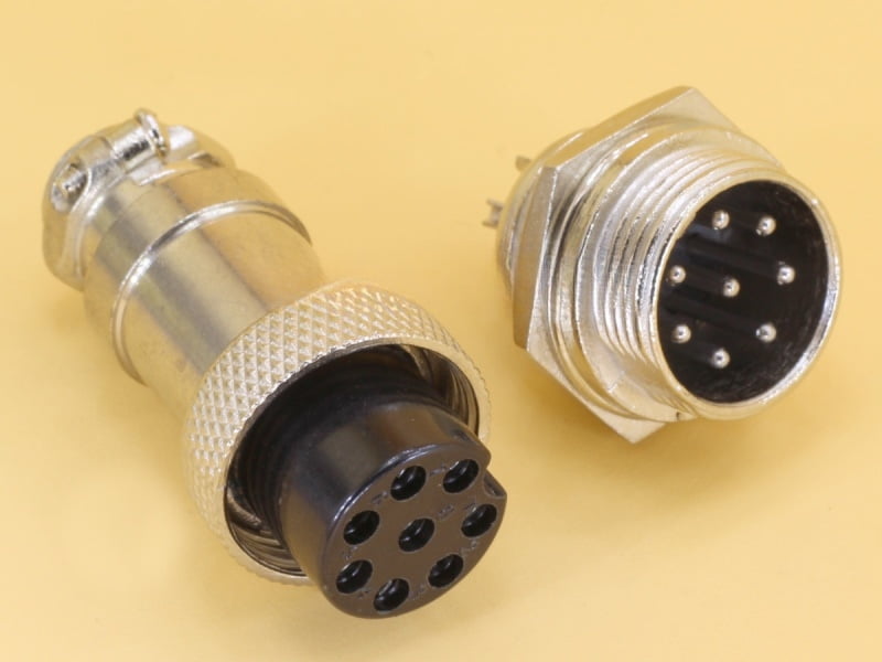 8P Metal Mini Round Shell Aviation Male and Female Circular Connectors GX16 - 16mm