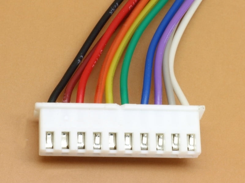 10 pin JST XH, 2.5mm, One side Female with 30cm Wires