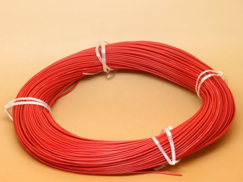Red 7/38 SWG Flexible Hook up Wire PVC Tinned Copper - Full Roll of 92 meters