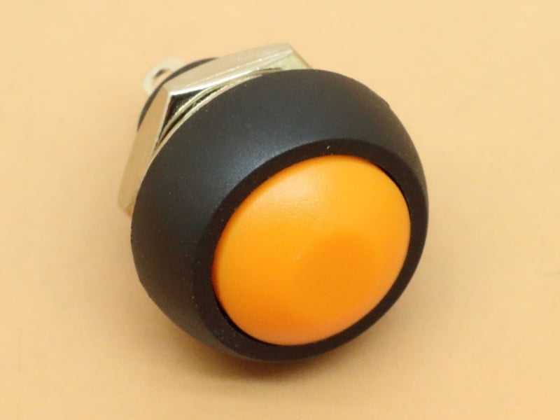 Orange Push Button Switch 12mm Waterproof Momentary