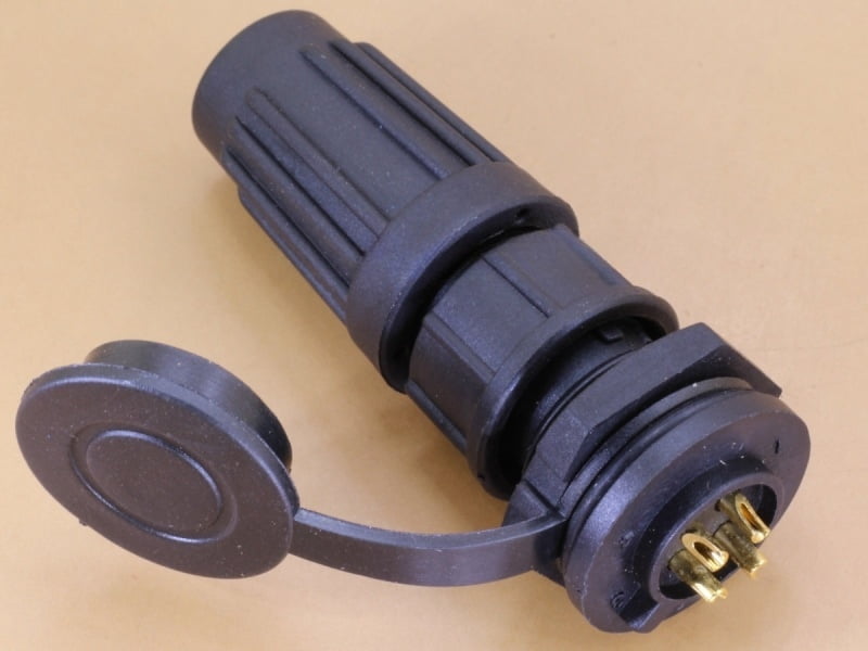 4P Waterproof Connector - Set of Panel Mount Male + Female with Dust Cap