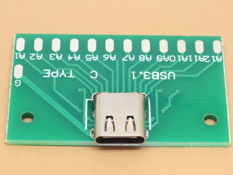 USB Type-C Female Breakout PCB 24 pins