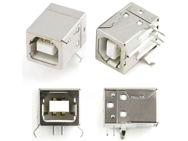 USB B-type Female Right Angle PCB Mount