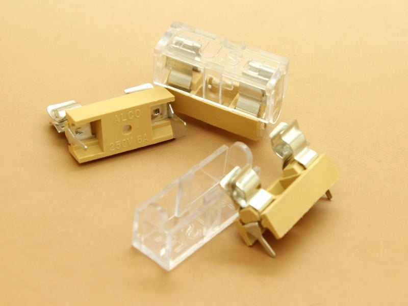 Fuse Holder with Transparent Cover for 5x20mm Fuses - PCB Mount