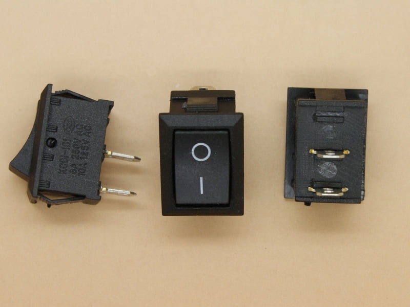 Black Rocker Switch KCD1 6A-250VAC ON/OFF SPST Snap in Panel