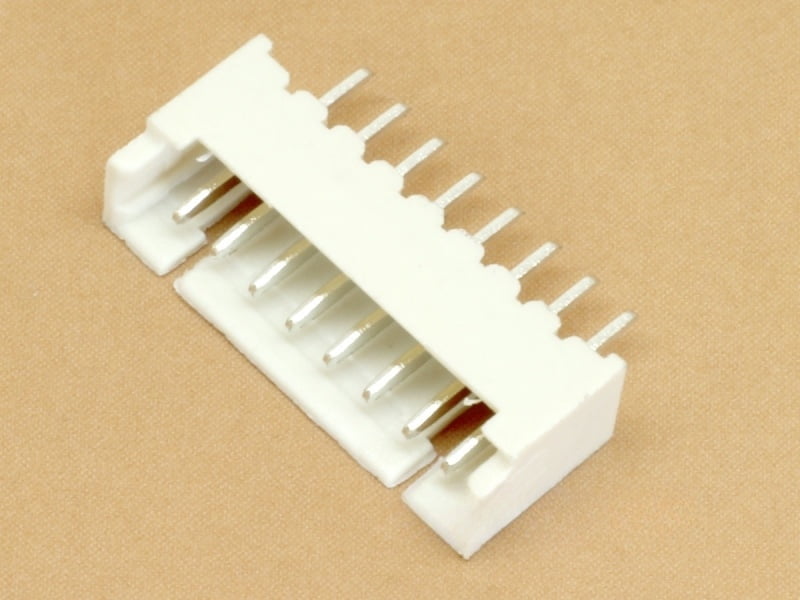 8 pin JST 1.25mm Through Hole Header Vertical Straight