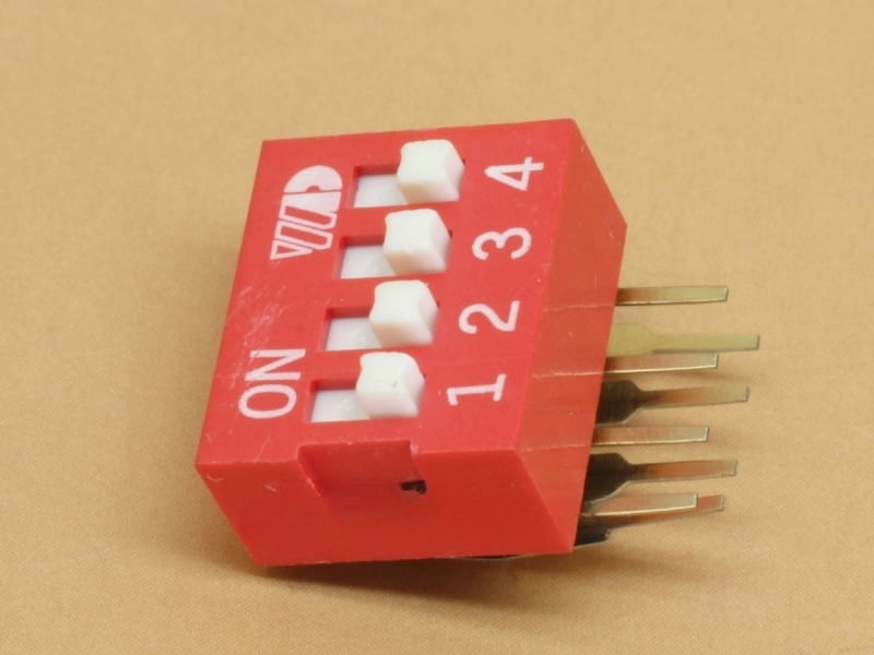 4 Pin 2.54mm DIP switch Right Angle
