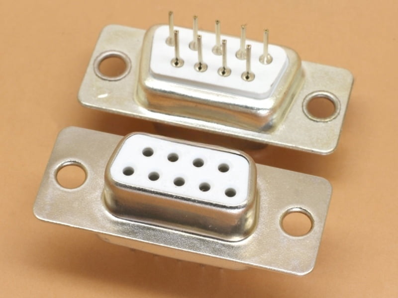 DB9 Female PCB Mount Straight Gold plated pins