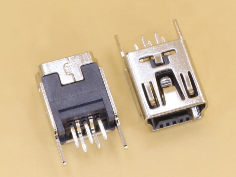 Mini USB 5 Pin Vertical Straight Mounting