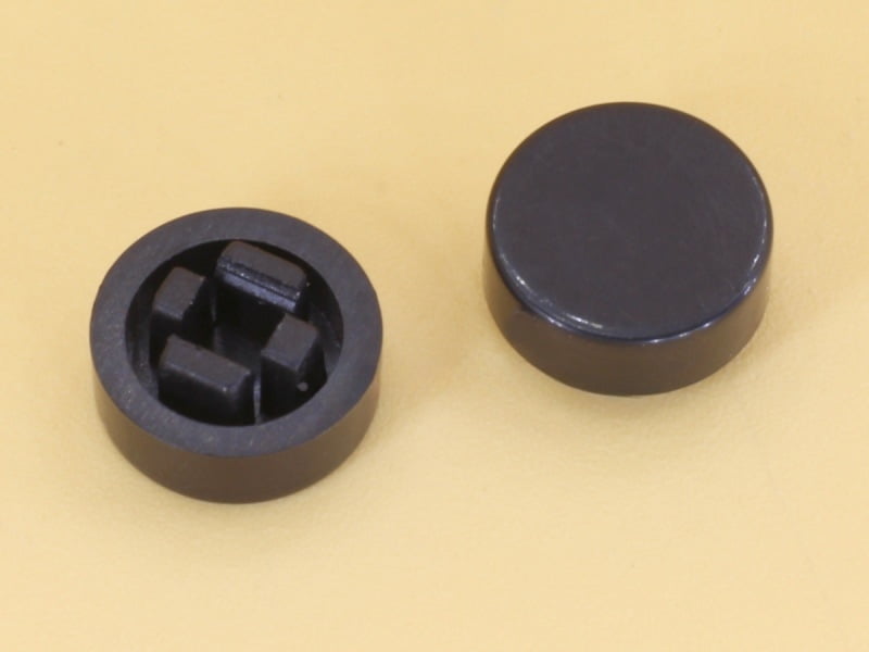 Black Cap R8 Square Stem 2.4mm for Switches 6x6x7.3mm