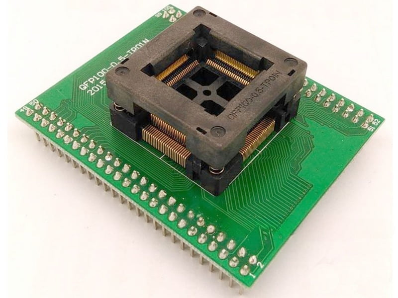 QFP100 TQFP100 FQFP100 - 0.5mm - Body 14x14mm (16x16mm with Pins) - ZIF Socket