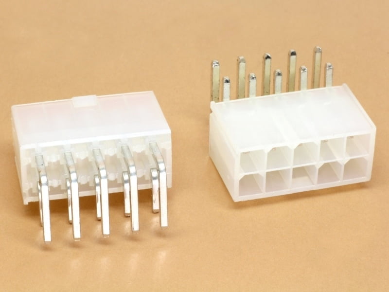 10P 2x5 Minifit 4.2mm Right Angle Female PCB Header