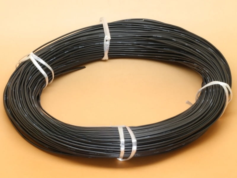 Black 14/38 SWGFlexible Hook up Wire PVC Tinned Copper - Full Roll of 92 meters