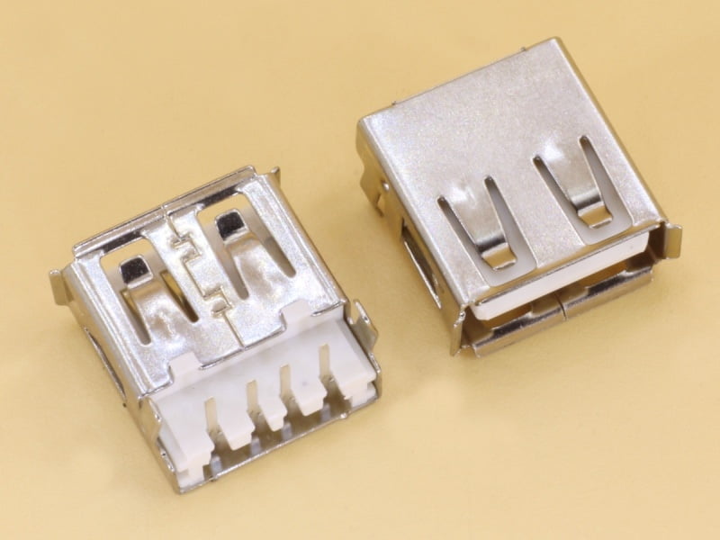 USB A-type Right Angle Female PCB Slot Bent Entry