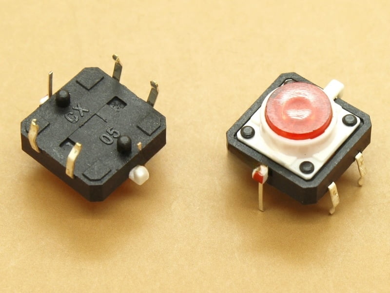 Switch with Red LED 12x12x7.3mm
