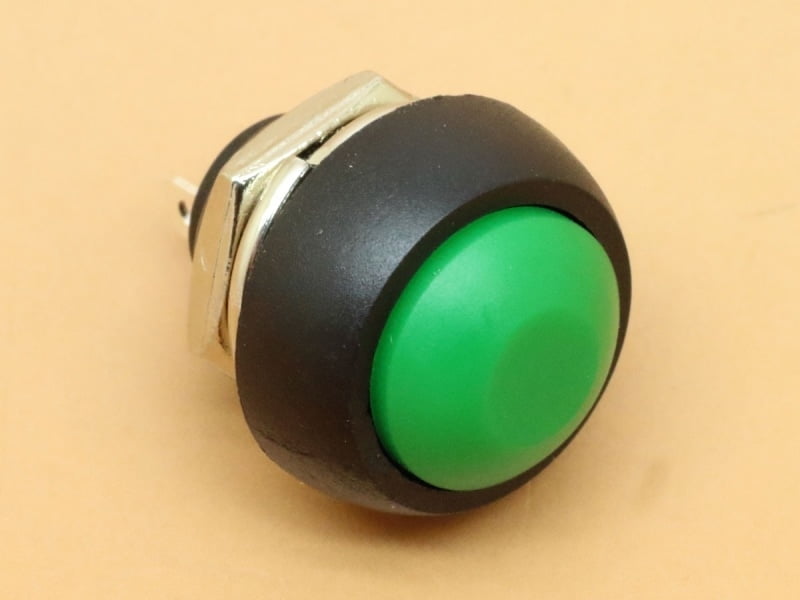 Green Push Button Switch 12mm Waterproof Momentary