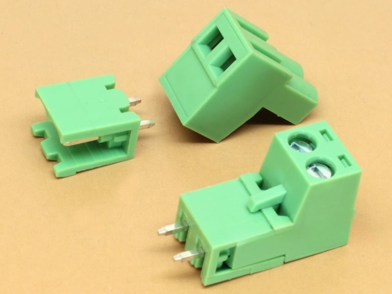 Terminal 2 Pin 5.08mm Pluggable PCB Male Straight + Female Right Angle