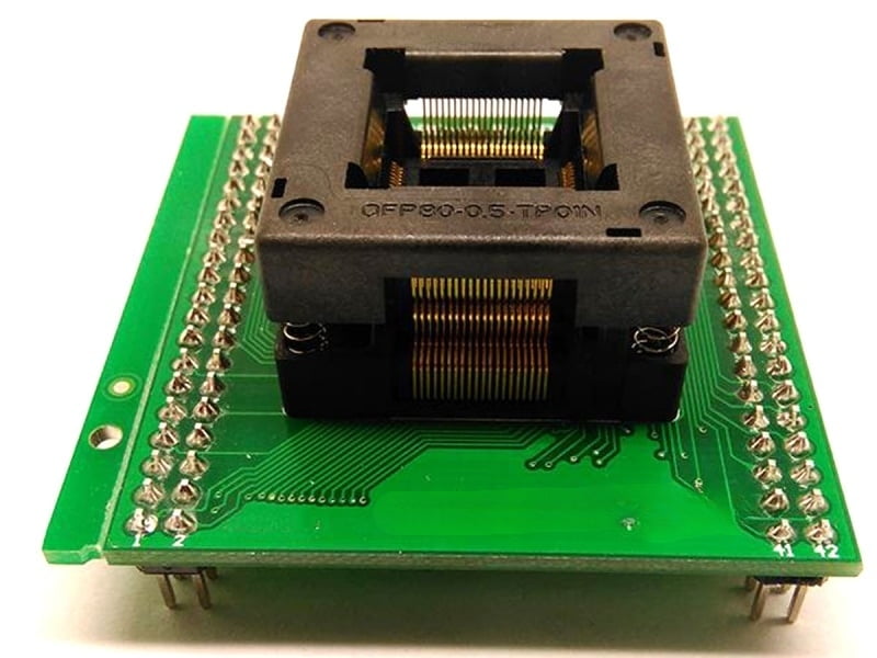 QFP80 TQFP80 FQFP80 - 0.5mm - Body 12x12mm (14x14mm with Pins) - ZIF Socket