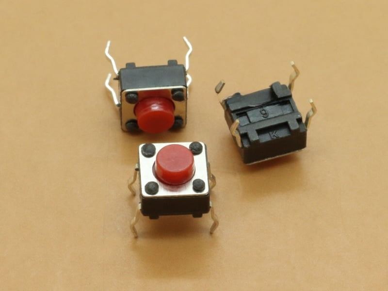 Tactile Switch 6x6x5mm Red
