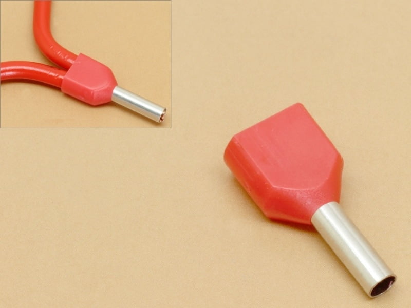 Dual Wire 2x1.5 sq. mm Red Wire Ferrule