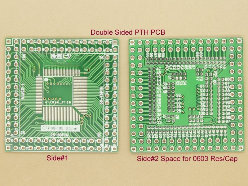 QFP / EQFP / TQFP / LQFP 80/84/92/100 0.5mm SMD Adapter PCB