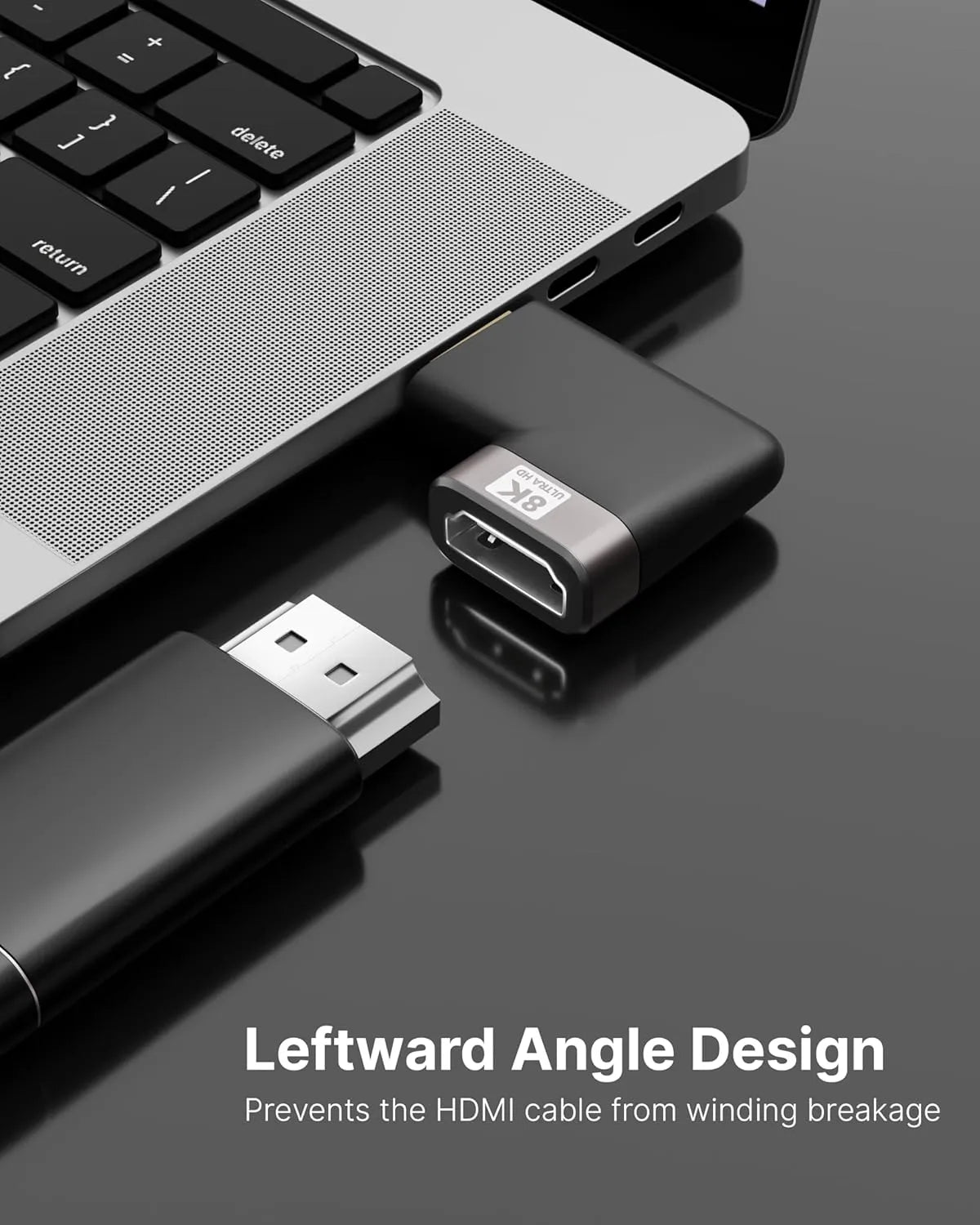 8K HDMI Male Female 90 Degree right angel Connector Supports 8K @60Hz, @120Hz, Dynamic HDR , 3D & eARV