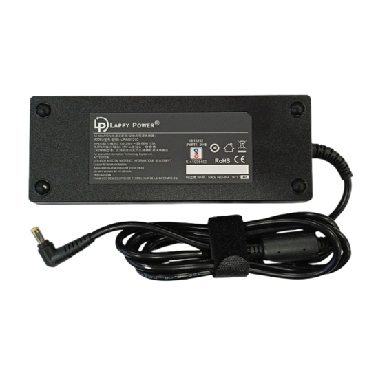 Laptop Adapter compatible for ACER (120W 6.32A 19V) - 5.5mm x 1.7mm Pin | Suitable for Acer Aspire & Acer Predator Helios series