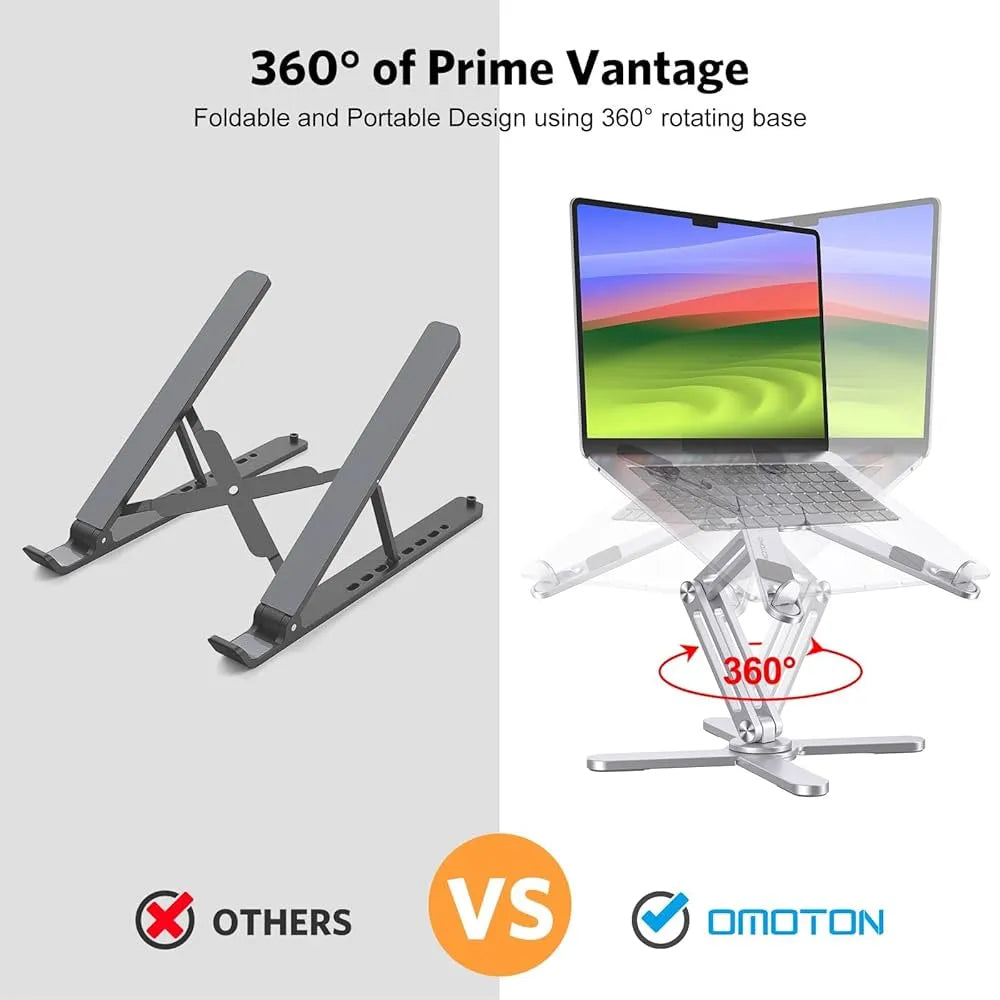 Aluminum 360 Degree Rotating Base Foldable Portable Laptop Stand