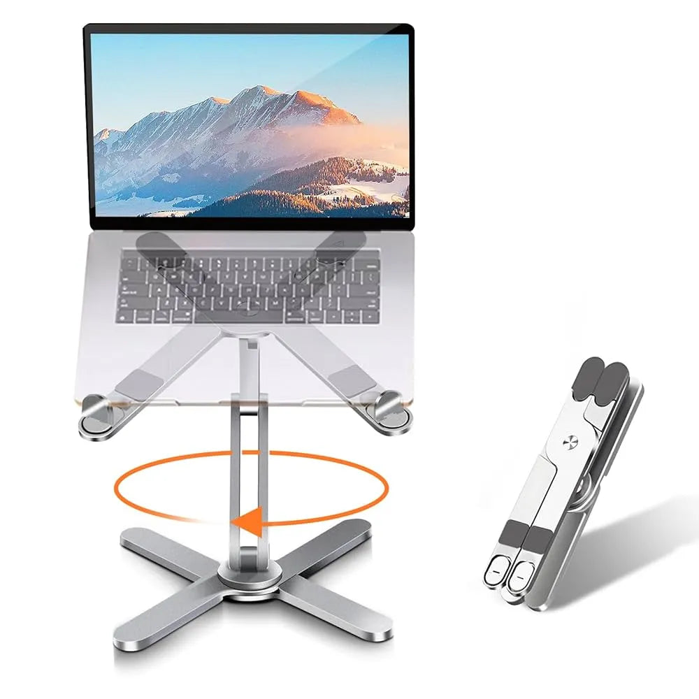 Aluminum 360 Degree Rotating Base Foldable Portable Laptop Stand