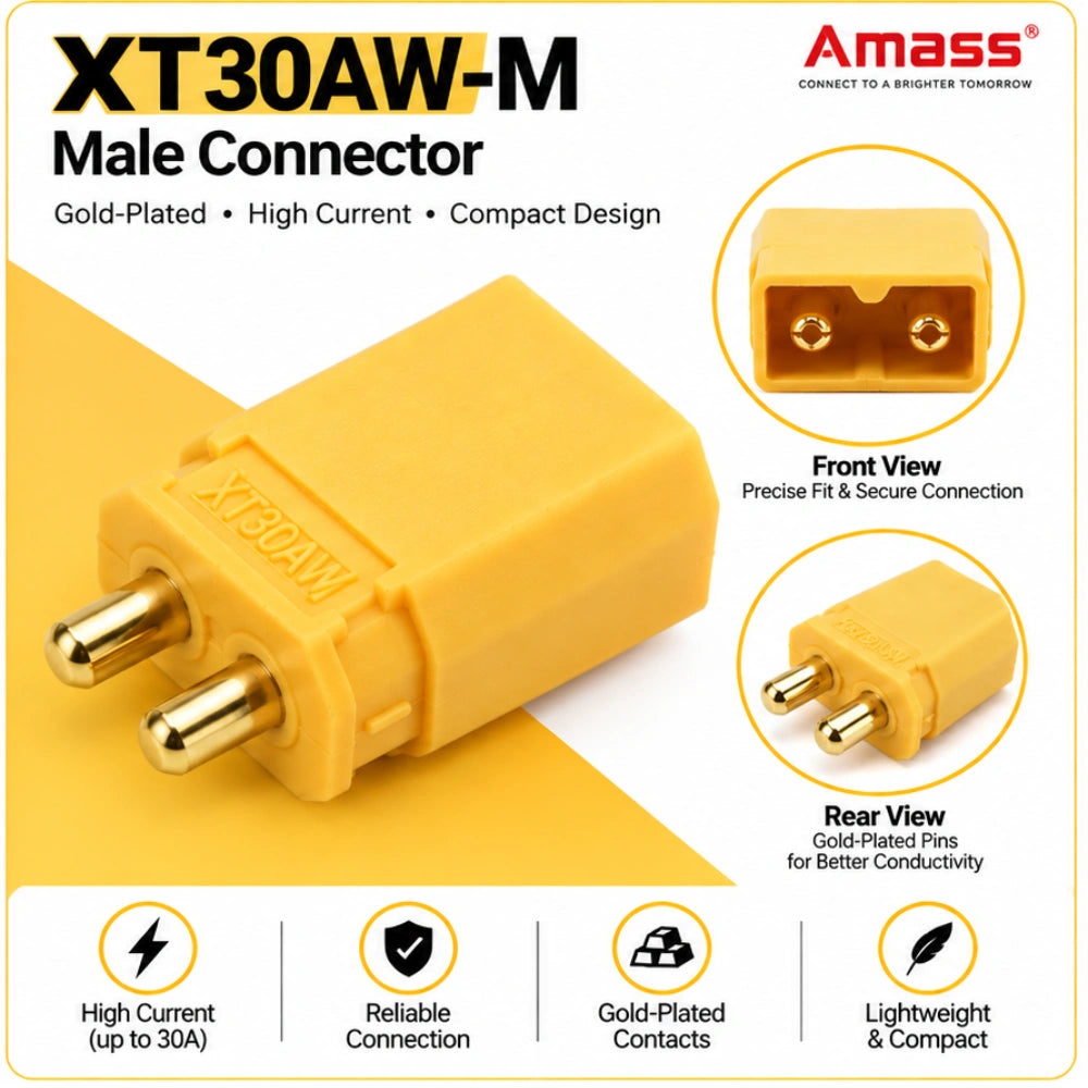 Amass XT30AW-M Male Connector