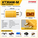 Amass XT30AW-M Male Connector
