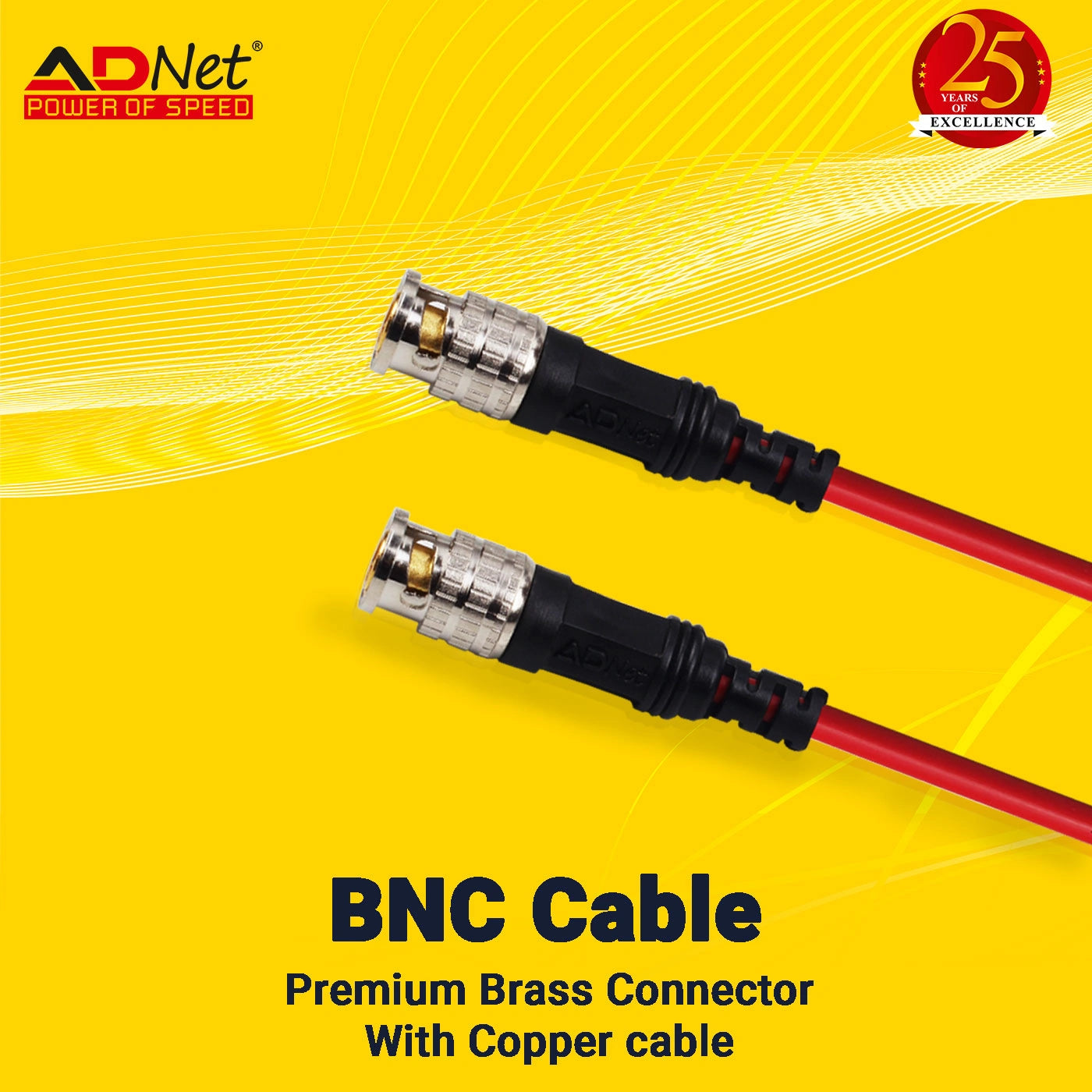 BNC Cable Premium Brass Connector with Copper Cable