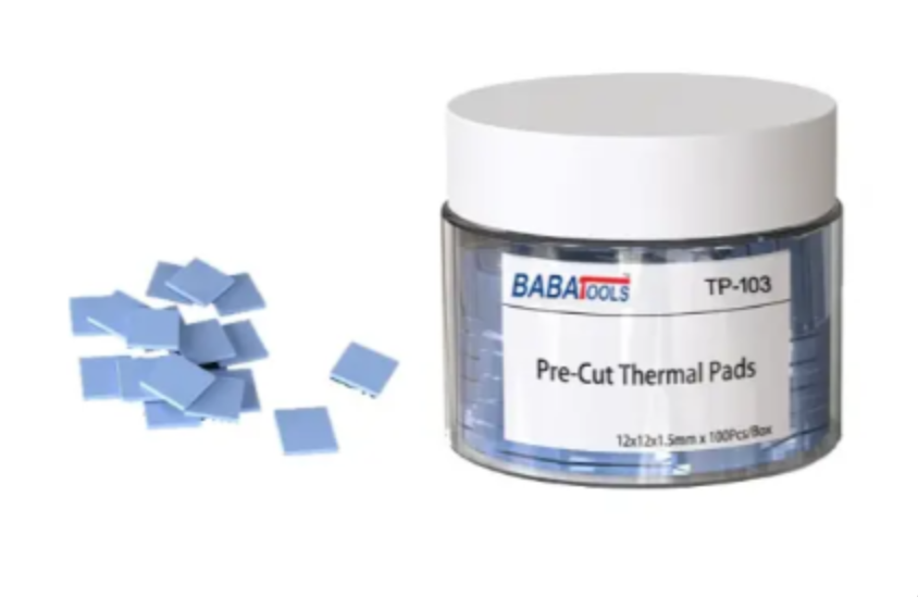 TP-103 Pre-Cut Thermal Silicone Pads 12x12x1.5mm 100Pcs/Box